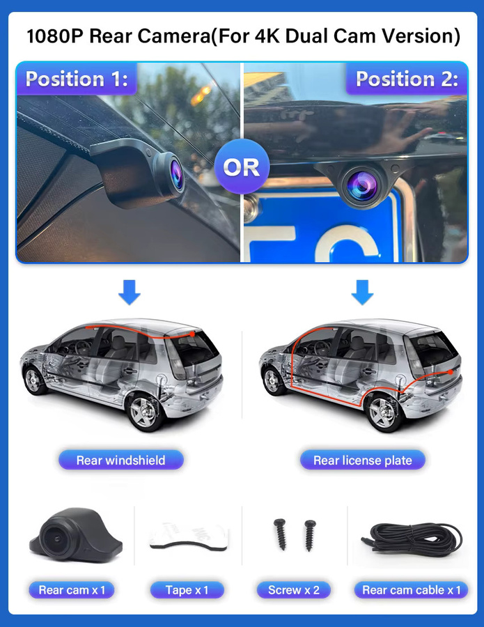 HESHECAM WLAN Auto-Dashcam für Mercedes Benz C-Klasse W203 W204 und E-Klasse W211 W212 sowie GLK X204, Schwarz - Bild 2
