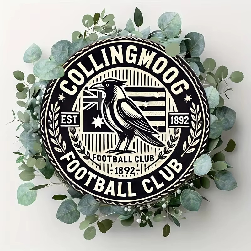 Potdemiel Collingwood Football Club Vintage Metall-Wandkunst, Retro-Aluminium-Schild in Schwarz, B/H: 20,3 x 20,3 cm - Bild 4