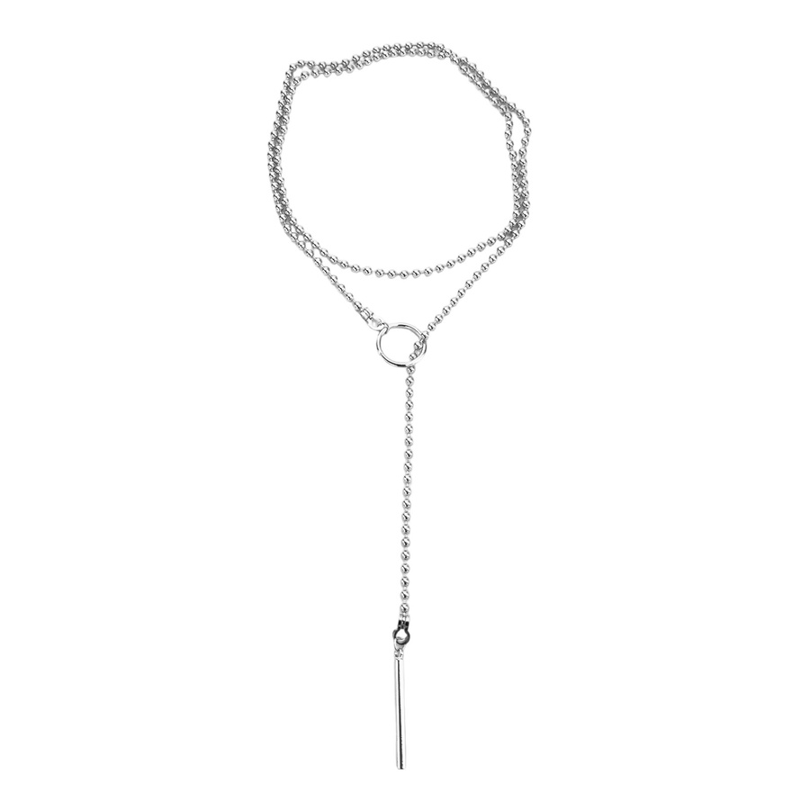 Halskette Kugelketten-Y-Kette, Silber, Minimalistisch - Bild 5