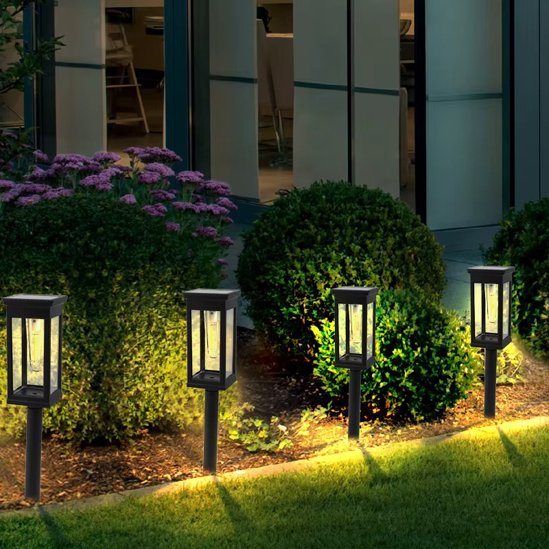 8er-Pack Solar-Gangleuchten in Schwarz mit warmweißem Licht für Terrasse, Gehweg und Garten, wasserdichte Außenbeleuchtung mit Dämmerungssensor - Bild 6