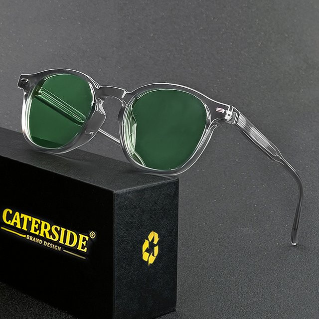 Caterside Sonnenbrille, rund, Vollrand, TR90, polarisiert, Unisex - Bild 1
