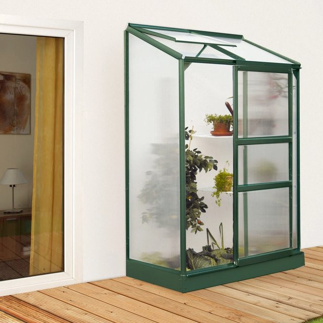 Vitavia Anlehn-Gewächshaus Ida 900 in Smaragdgrün mit 0,9 m² Fläche und 4 mm HKP - Bild 1
