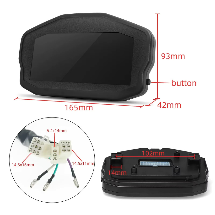 MAIMEIMI Universal Motorrad Digital Tacho mit Hintergrundbeleuchtung in Schwarz für BMW Honda Ducati Kawasaki Yamaha 2- und 4-Zylinder - Bild 6