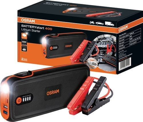 Osram BATTERYstart 400 Schnellstartsystem Starthilfestrom 400A in Schwarz mit 2x USB-Steckdose - Bild 1