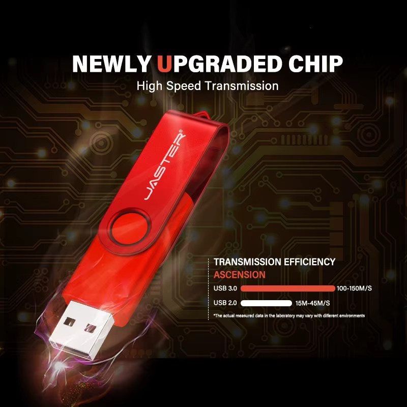 JASTER Business USB-Stick mit 128GB Speicher in Orange, drehbarer USB-A Flash Drive aus Kunststoff - Bild 3
