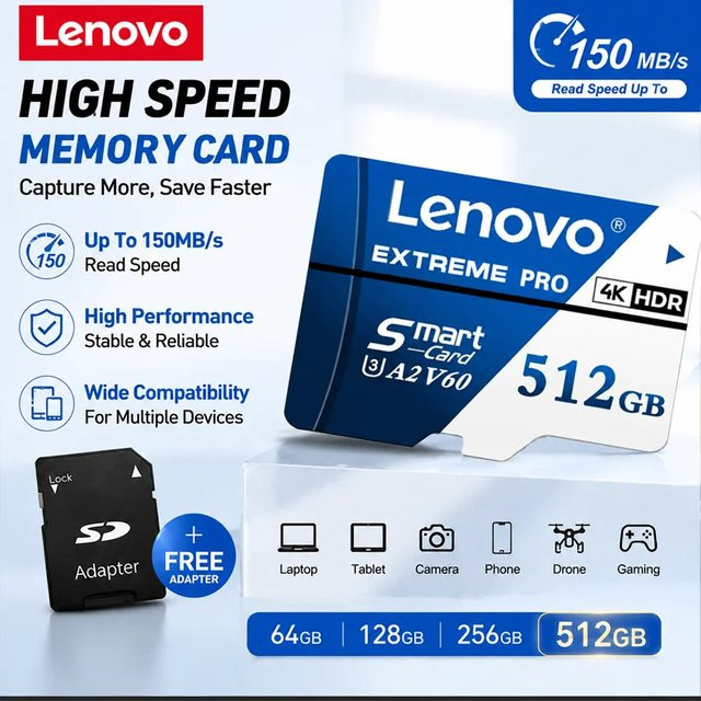 Lenovo A2 microSD Speicherkarte V60 Hochgeschwindigkeit in Blau - Bild 1