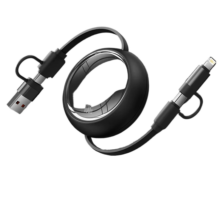 OIITH Einziehbares USB-A auf USB-C Datenkabel mit 100W Schnellladefunktion in Schwarz - Bild 4