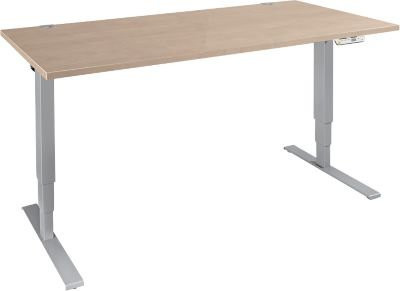 Schäfer Shop Genius Schreibtisch AERO FLEX, elektrisch höhenverstellbarer Schreibtisch mit T-Fuß und Memorypanel, Eiche und Weiß, B: 120 cm, T: 80 cm, H: 62 - 128 cm - Bild 1