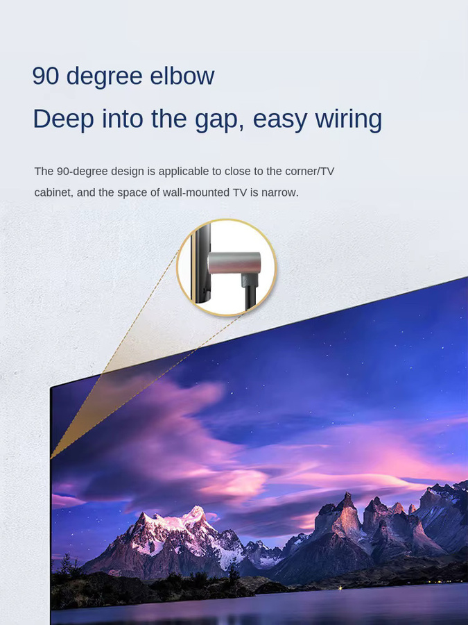 BSN HDMI 2.1 Kabel Ultra High Speed mit 90-Grad-Winkel für 8K 60Hz und 4K 120Hz, 48Gbps, eARC, ARC und HDR für TV, Laptop und Projektor - Bild 4