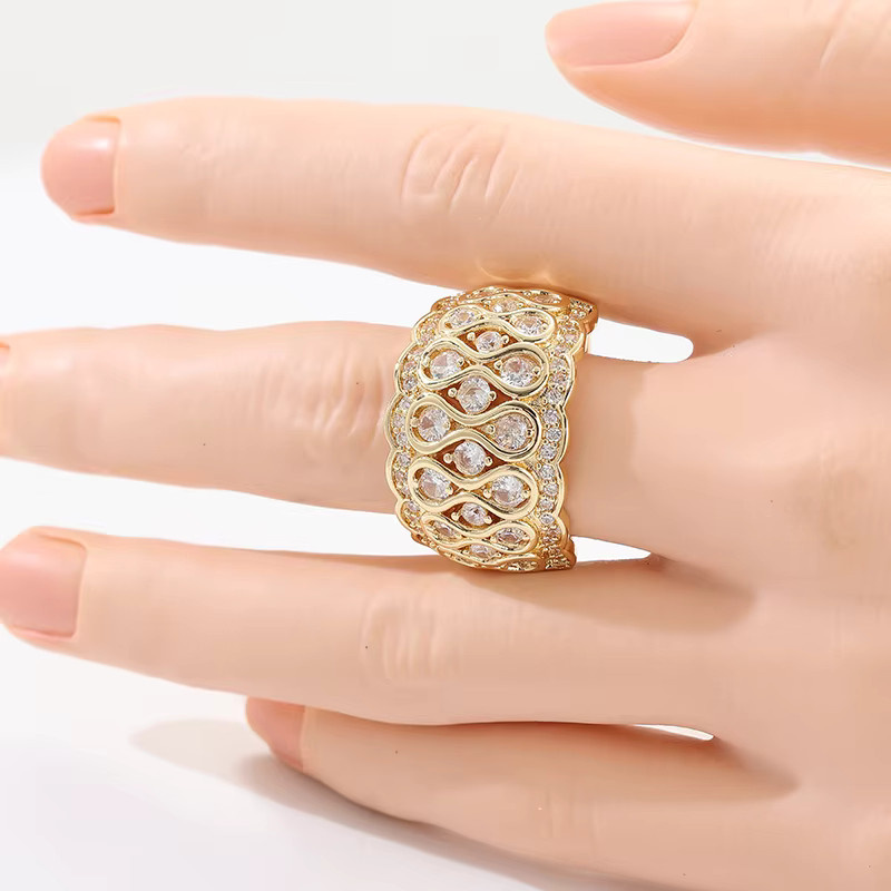 YoYo Ewigkeitsringe, Zirkonia, Gold, Damen, Hochzeit, Verlobung - Bild 3