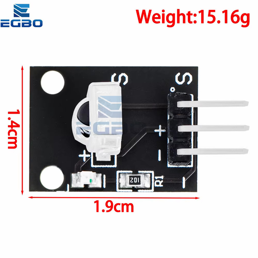 EGBO Infrarot Fernbedienung Modul HX1838 DIY Kit Drahtloser IR Empfänger in Schwarz für Arduino und Raspberry Pi - Bild 2