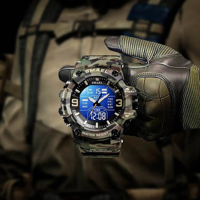 SMAEL Digitaluhr, Herren, Camouflage, Kunststoff, 5 ATM - Bild 1