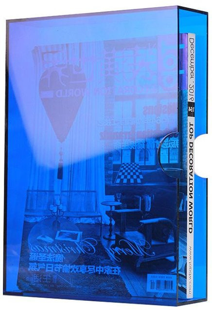 Moderne Buchbox aus Acryl in Blau als dekorative Aufbewahrung für dein Arbeitszimmer, B/H/T: 33,0 x 24,0 x 33,0 cm - Bild 1