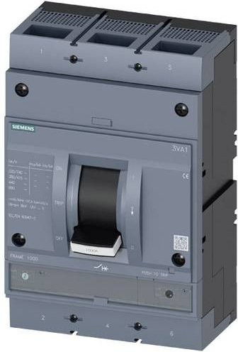 Siemens 3VA1580-6EF32-0AA0 Leistungsschalter in Grau mit einem Einstellbereich von 560 - 800A und einer maximalen Schaltspannung von 690 V/AC sowie 750 V/DC - Bild 1