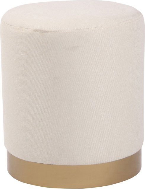 TPFLiving Sitzhocker Nanay aus Stoff in Beige mit Metallgestell, B/T/H: 36 x 36 x 43 cm - Bild 1