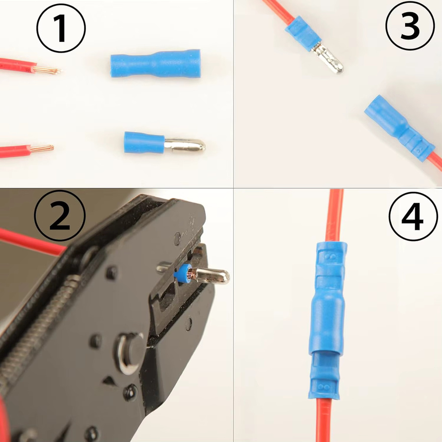 AOKIN Bullet-Steckverbinder Set 100 Stück, Blau, männlich und weiblich, 16-14AWG für Automobil, Boot und Industrie - Bild 5