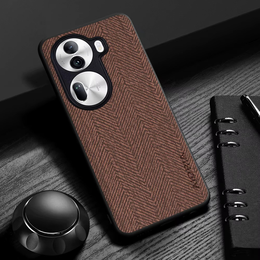 Holzmaserung Handyhülle für Oppo Reno11 Pro, Reno11 F und Reno10 Pro Plus in Braun und Rot - Bild 1