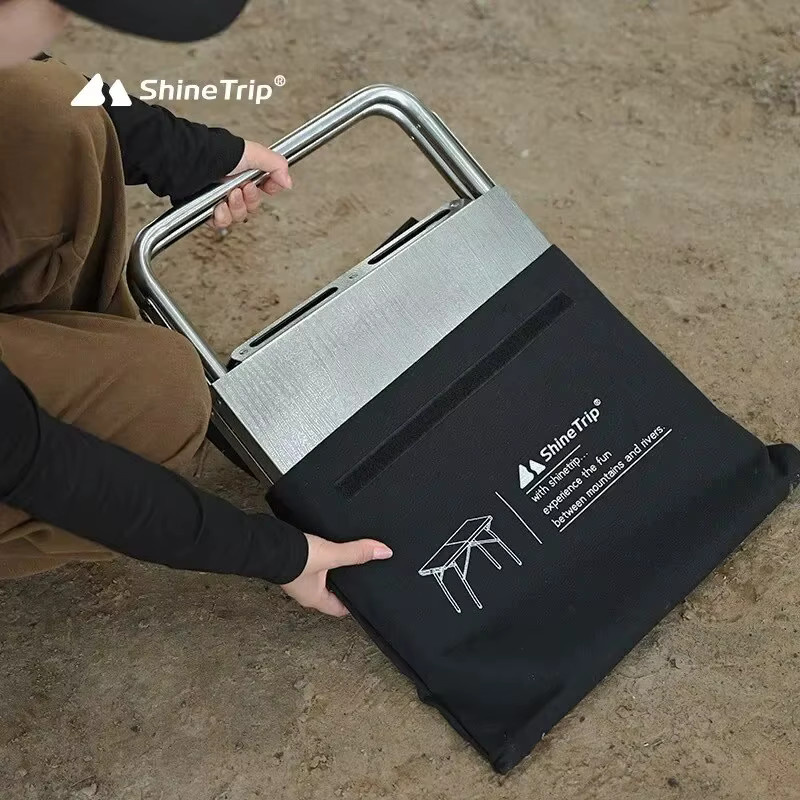 Shine Trip Outdoor-Camping-Klapptisch aus Edelstahl in Silber - Bild 3
