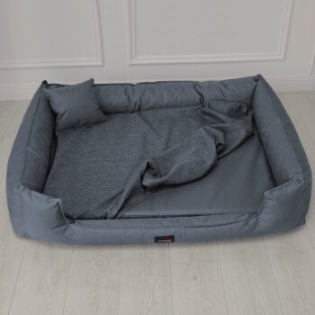 Tierlando GOOFY Orthopädisches Hundebett aus Polyester mit abnehmbarem Bezug, grau, B/T/H: 110 x 90 x 22 cm - Bild 2