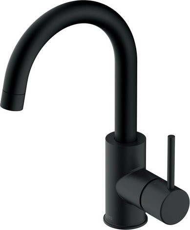 LENZ Waschtischarmatur BOW² aus Messing in Schwarz-Matt mit Schwenkauslauf und Pop-up-Abfluss - Bild 1