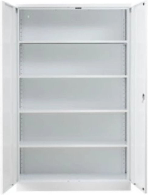 PROREGAL Stahlschrank Bee mit 8 Fachböden in Weiß, pulverbeschichtet, H x B x T: 195 x 120 x 42 cm - Bild 1