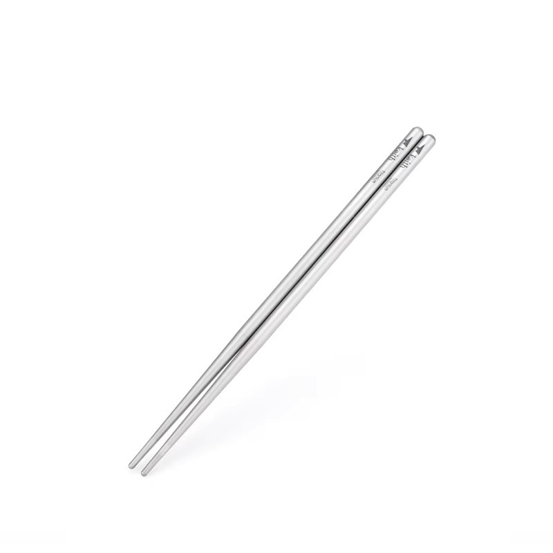 KEITH Hohle Essstäbchen aus Titan in Silber, 23,5 cm, ultraleicht mit Aufbewahrungstasche - Bild 2