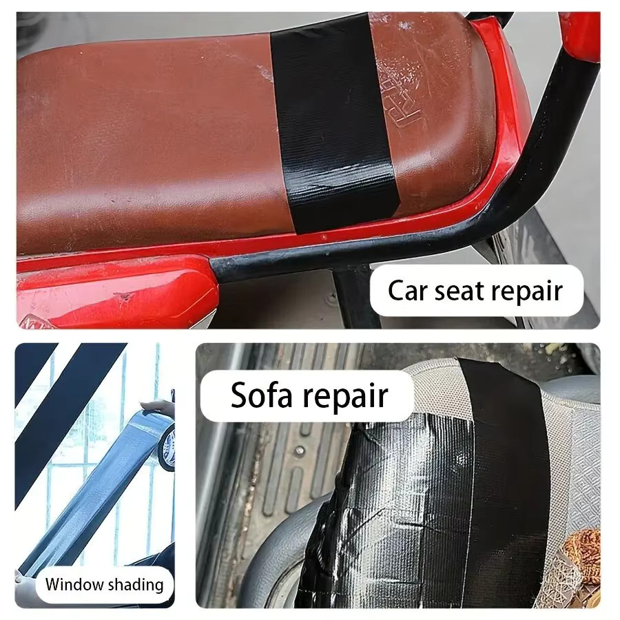 Schwarzes Klebeband auf Stoffbasis zur Lederreparatur für Kissen und Sitzsofas - Bild 3