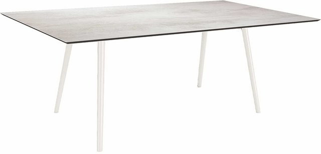 Stern Tisch Interno aus Aluminium in Weiß und Silverstar 2.0 Zement hell, B/T: 180 x 100 cm - Bild 1