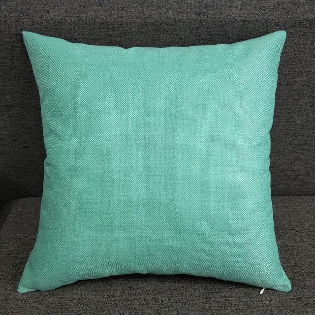 Yiran Furniture Kissenbezug aus Leinenstoff in Türkis, quadratisch, B/T/H: 45 x 45 x 0 cm - Bild 1