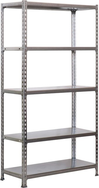 PROREGAL Schwerlastregal Metal Shark Grau, H x B x T: 180 x 80 x 30 cm, Fachlast 180 kg, verstellbare Regalböden aus Metall - Bild 1