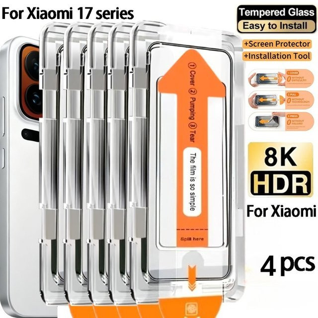 4er-Pack Ultra HD Displayschutz aus gehärtetem Glas für Xiaomi 14, transparent - Bild 1