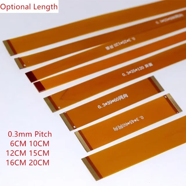 Flexibles FPC FFC Flachbandkabel mit 0,3 mm Abstand in Orange - Bild 1