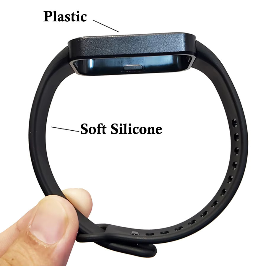 ATOPKEY Silikonarmband für Xiaomi Smart Band 9 und Redmi Band 3 mit PC-Gehäuse in Rot - Bild 2