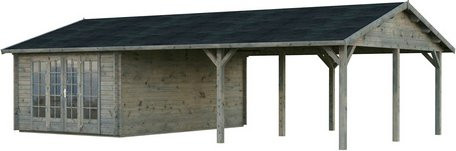 Palmako Gartenhaus Irene aus Fichtenholz in Grau mit Satteldach, B/T/H: 1006 x 619 x 316 cm - Bild 3
