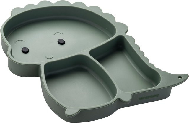 Fackelmann Mini Cooking Teller mit Saugnapf für Kinder, Dino Design, Silikon, Grün, Durchmesser: 21,5 cm - Bild 1