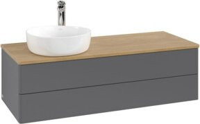 V&B Antao Waschtischunterschrank mit Beleuchtung, Farbe Eiche Honig Braun, B/T/H: 120 x 50 x 36 cm - Bild 1