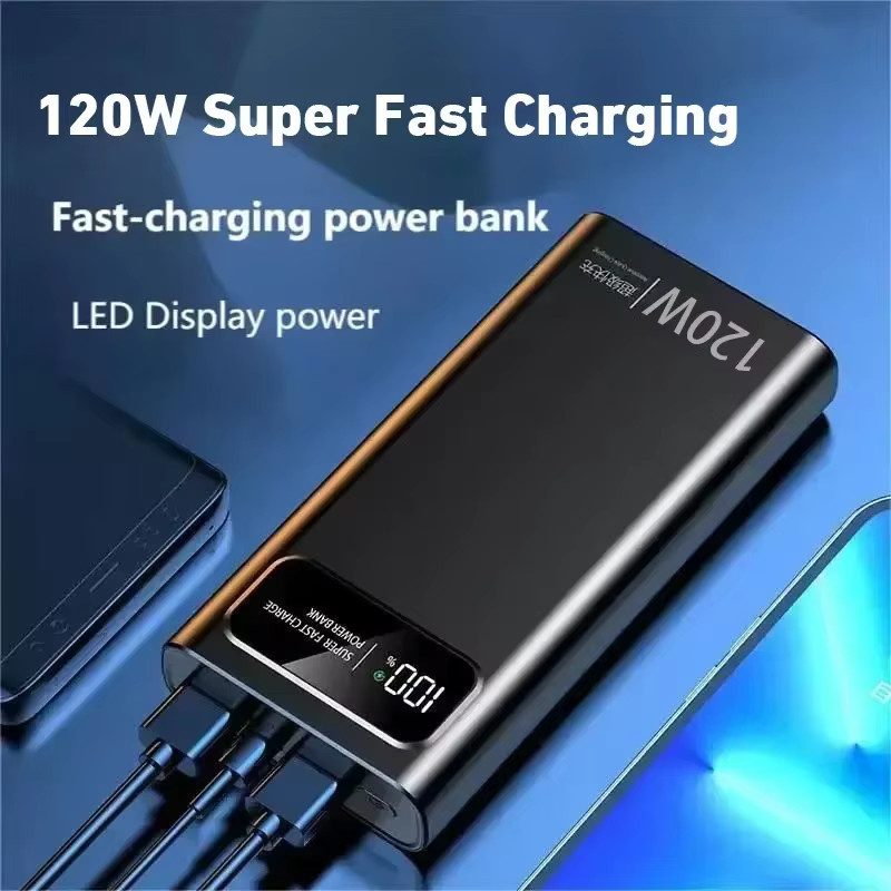 Lenovo Power Bank mit 500000 mAh Kapazität und 120 W Schnellladefunktion in Schwarz mit Digital Display - Bild 4
