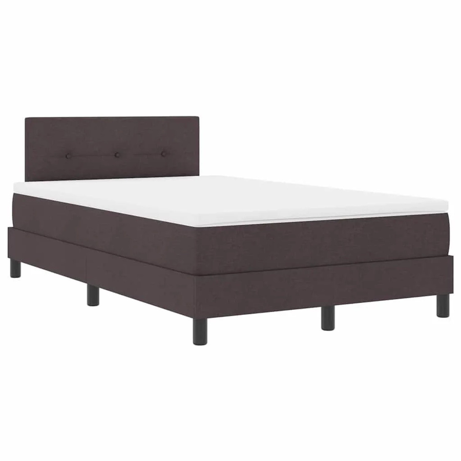 vidaXL Boxspringbett mit Matratze in Dunkelbraun, B/T/H: 120 x 193 x 88 cm - Bild 2