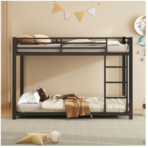 Etagenbett MUVOE aus Metall in Schwarz für 2 Personen, B/T/H: 90 x 200 x 120 cm - Bild 1