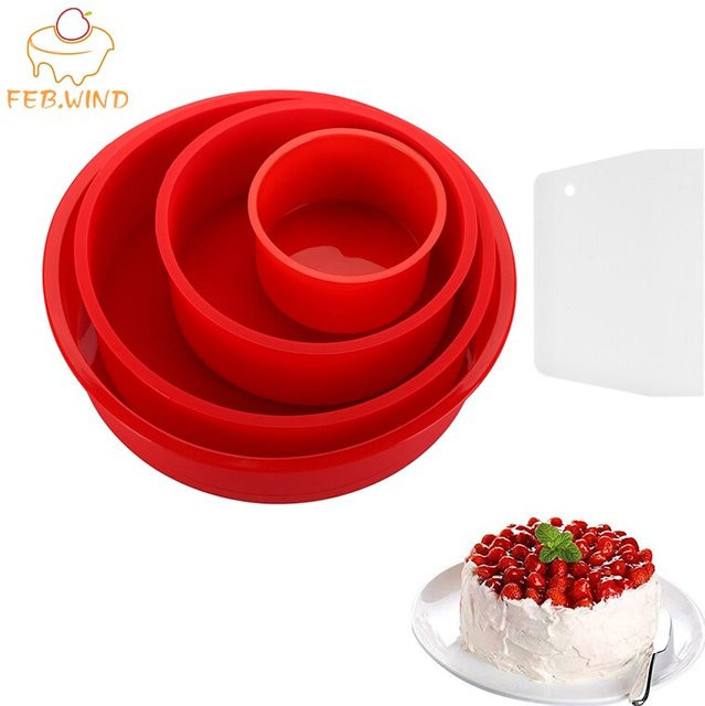 FEB.WIND Runde Silikon Backform für Kuchen in Rot - Bild 1