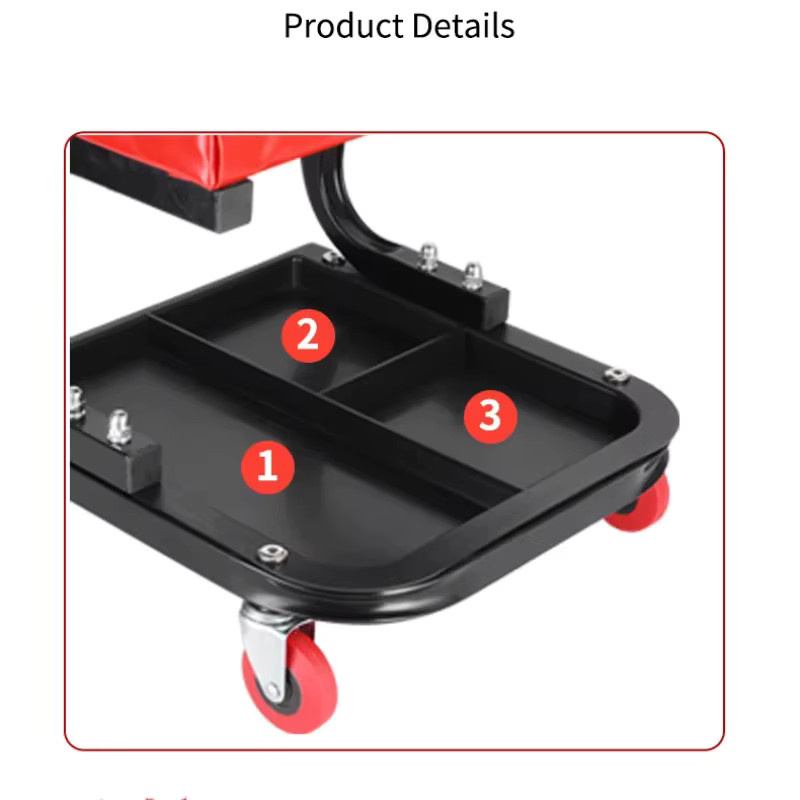 YUZHI Rollbarer Werkzeugwagen in Rot mit Werkzeugablage und Tablett für Werkstatt und Automobilreparaturen B/T/H: 36,0 x 35,0 x 35,0 cm - Bild 2