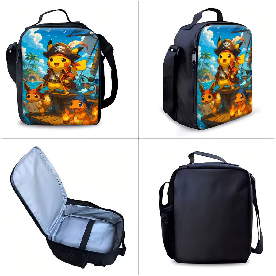 Potdemiel Pikachu Piraten-Abenteuer 3D-Rucksack-Set, Kindertasche, Canvas-Rucksack, Lunchbox, Federmäppchen - Bild 4