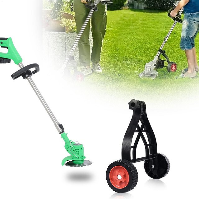 Verstellbares Rasenmäher-Stützrad in Schwarz als Ersatzteil und Unkrautschneider für deinen Garten - Bild 1