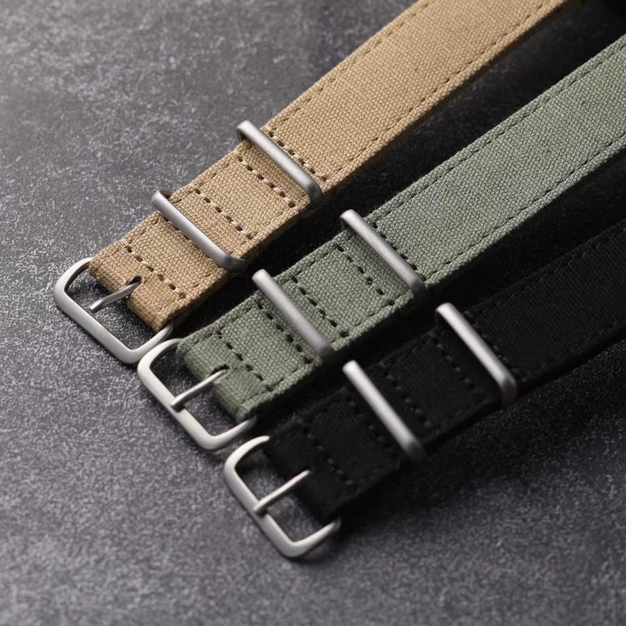 Raystray Uhrenarmband Canvas, schwarzgrünes Khaki, 20mm 22mm, Unisex - Bild 2
