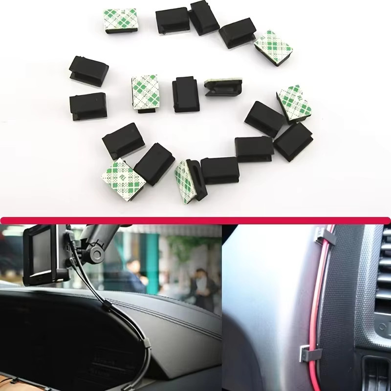 QXNY Selbstklebende Kabelorganizer-Clips in Schwarz für Auto und Schreibtisch - Bild 2