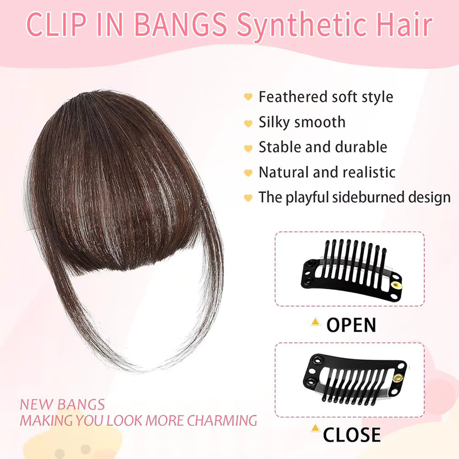 Manetique Clip-In Haarverlängerung Air Bangs, Synthetisch, Damen - Bild 5