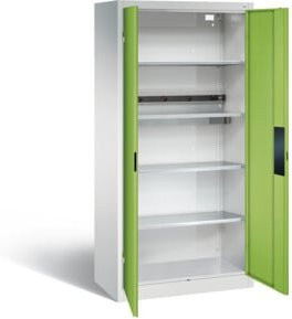 C+P Akku-Ladeschrank für 5 E-Werkzeuge in Viridingrün/Lichtgrau, H: 195,0 cm, B: 93,0 cm, T: 50,0 cm - Bild 1