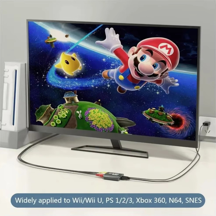 GRWIBEOU AV zu HDMI Konverter mit USB-Kabel, HD 1080P RCA zu HDMI Composite Adapter in Schwarz - Bild 4