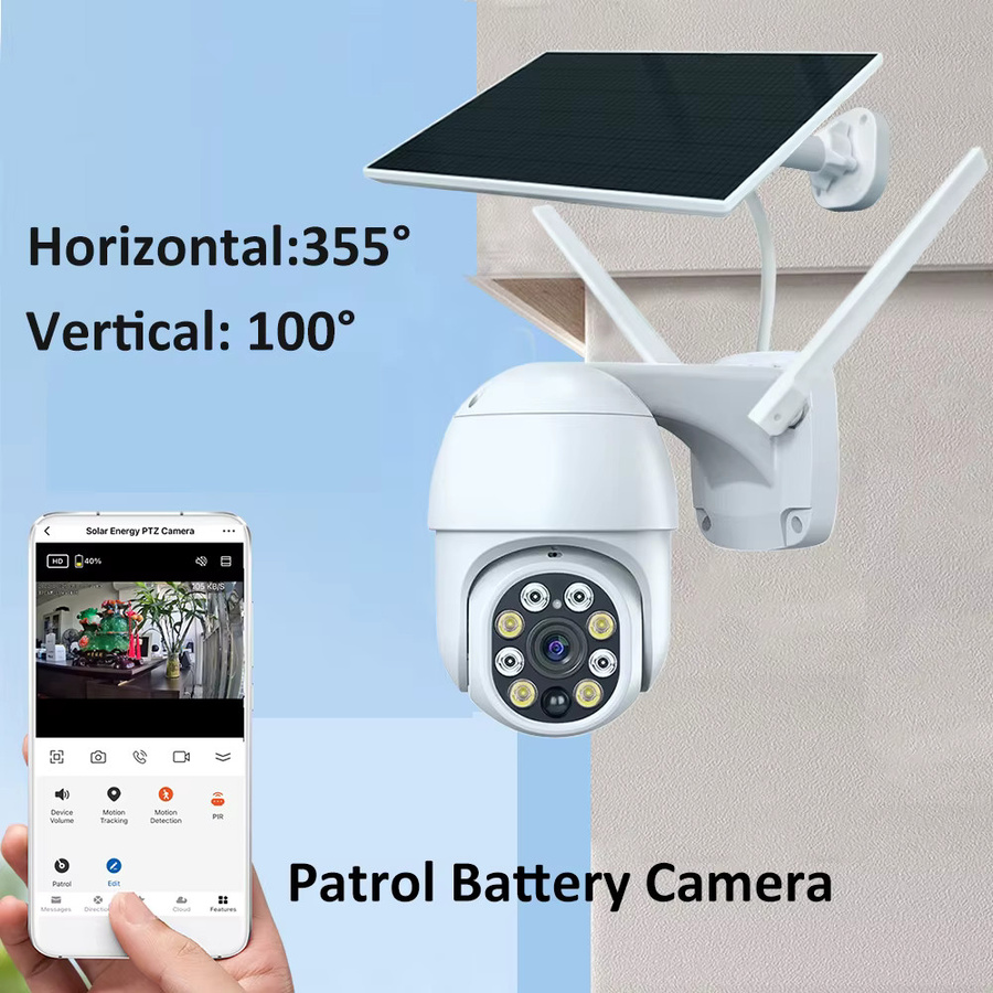 REHENT Solar WiFi Überwachungskamera mit 3MP Auflösung, PTZ Outdoor Kamera mit Nachtsicht, Motion Tracking und PIR-Bewegungserkennung via Tuya SmartLife App, Farbe: Weiß - Bild 3