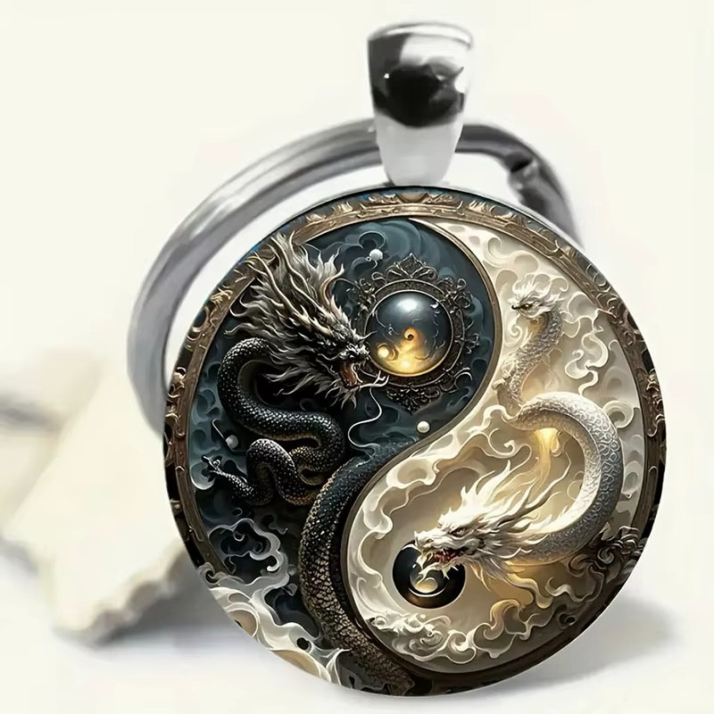 Noter Schlüsselanhänger Yin Yang Acht Trigramme, Unisex - Bild 2